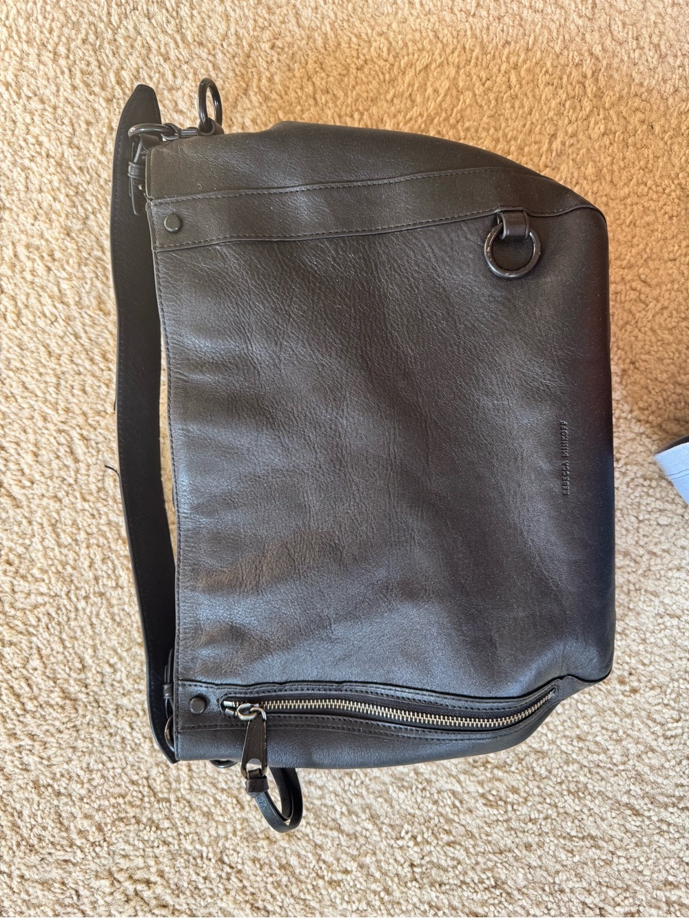 Rebecca Minkoff black leather bag #leather